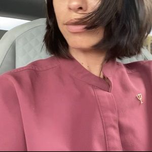 Figs Rafaela Oversized Scrub Top xxs color Mauve